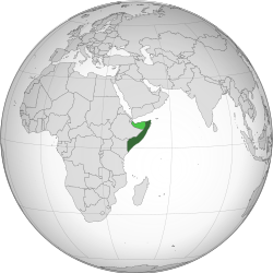 Местоположение на Сомалия (зелено) Република Сомалиленд (светло зелено)