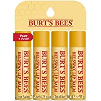 Burt's Bees 100% Natural Moisturizing Lip Balm, Original Beeswax with Vitamin E & Peppermint Oil – 4 Tubes