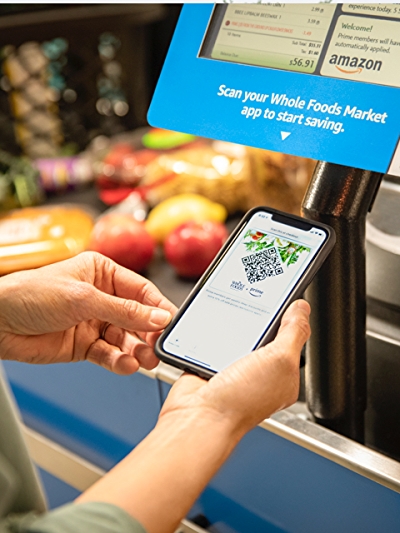 Prime member scanning the WFM app