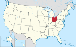 Штат Огайо на карте США