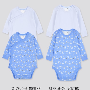 Newborn Joy Of Print Long-Sleeve Bodysuit (Set Of 2), Blue, Medium