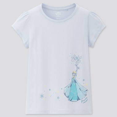 Kids Disney Heroines Ut (Short-Sleeve Graphic T-Shirt), Light Blue, Medium