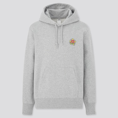 Keith Haring X Tokyo Long-Sleeve Sweat Pullover Hoodie, Gray, Medium