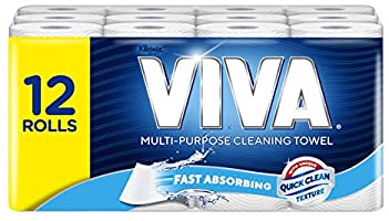 Viva Paper Towel, White (Pack of 12),12 Rolls (60 Sheets Per Roll)