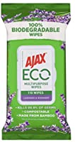 Ajax Eco Multipurpose Antibacterial Disinfectant Biodegradable Compostable Bamboo Household Grade Surface Cleaning Wipes...