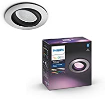 Philips Hue Centura White & Colour Ambiance Smart Spotlight [Circular] with Bluetooth, Black, Compatible with Alexa,...