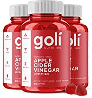 Goli Nutrition Inc. World's First Apple Cider Vinegar Gummy Vitamins - 3 Pack - (180 Count, Organic, Vegan, Gluten-Free,...