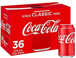 Coca-Cola Classic Soft Drink Multipack Cans 36 x 375mL