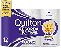 Quilton Absorba Paper Towel Rolls, Pack of 12