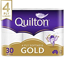 Quilton 4 Ply Toilet Tissue (140 Sheets per Roll, 11cm x 10cm), 30 Count, Pack of 30