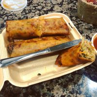 a tray of food on a table