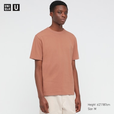 U Crew Neck Short-Sleeve T-Shirt, Orange, Medium