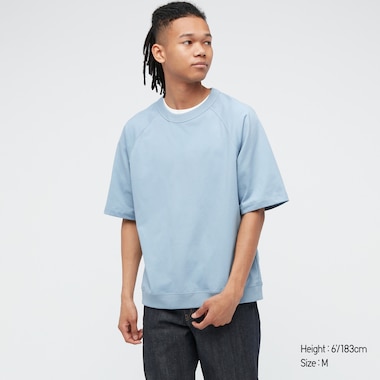 Raglan Half-Sleeve T-Shirt, Light Blue, Medium