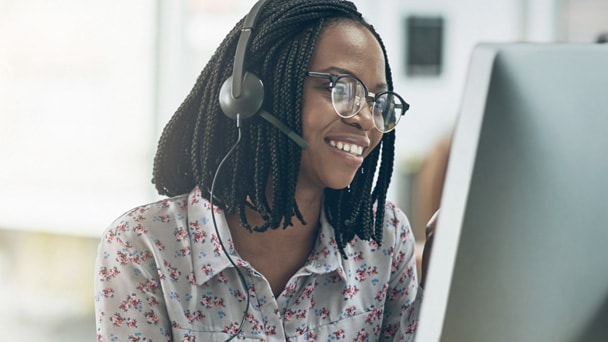 Person wearing headset