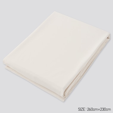 Airism Queen Size Flat Sheet, Natural, Medium