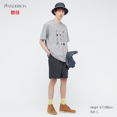 Men Pleated Chino Shorts (Jw Anderson), Dark Gray, Medium