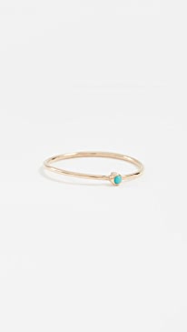 Jennifer Meyer Jewelry - 18k Gold Thin Ring with Turquoise