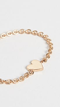 Zoe Chicco - 14k Gold Itty Bitty Heart Chain Ring