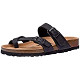 CUSHIONAIRE Women's Luna Cork Footbed Sandal with +Comfort