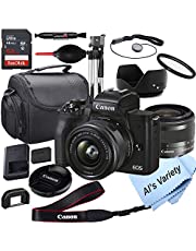 Canon EOS M50 Mark II Mirrorless Digital Camera with 15-45mm Lens + 64GB Card, Tripod, Case, 18pc Bundle