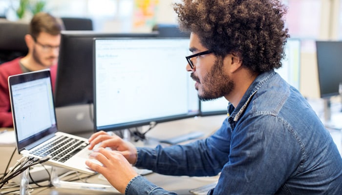 Man using a laptop