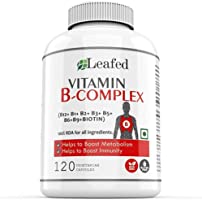 Leafed Vitamin B Complex with 100% RDA of 8 B vitamins (B1, B2, B3, B5, B6, Biotin, B9 and B12), Supports Immune and...