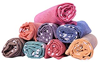 COMFORT WEAVE Cotton Hand Towel (Set of 8, Multicolor)