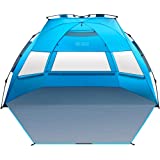 OutdoorMaster Pop Up 3-4 Person Beach Tent X-Large - Easy Setup, Portable Beach Shade Canopy Folding Sun Shelter with UPF 50+