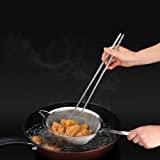 EORTA 3 Pairs Cooking Chopsticks 15.2 Inch Extra Long Stainless Steel Chopsticks with Anti-slip Threaded for Hot Pot, Cooking