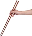 Donxote Wooden Noodles Kitchen Cooking Frying Chopsticks 16.5 Inches Brown Extra Long Set of 2 Pairs