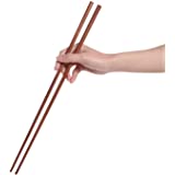 Donxote Wooden Noodles Kitchen Cooking Frying Chopsticks 16.5 Inches Brown Extra Long Set of 2 Pairs