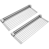 Surpahs Over The Sink Multipurpose Roll-Up Dish Drying Rack (Warm Gray, Large - 20.5"x13") - 2 Pack