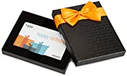 Amazon.com Gift Card in a Black Gift Box (Happy Birthday Card Design)