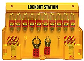 Wisamic Lockout Tagout Station with Cover, Includes 10 Key Different Padlocks, 2 Lockout Hasps, 24 Lockout Tags, 15-1/2...