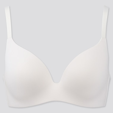 Women 3d Hold Wireless Bra, White, Medium