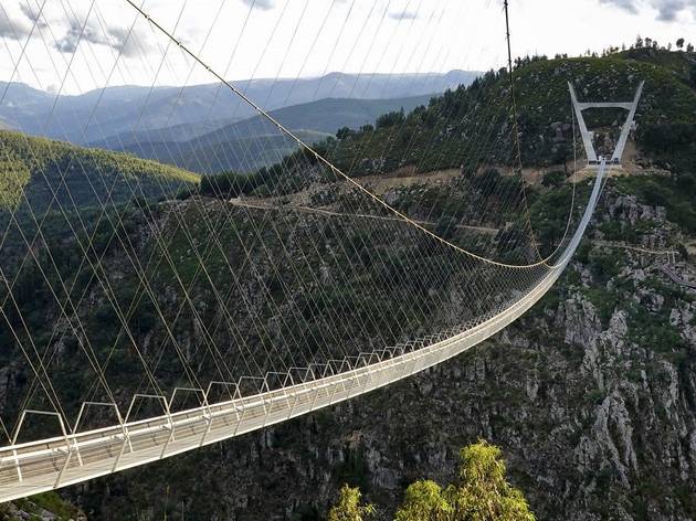 The world’s longest pedestrian suspension bridge has opened in Portugal