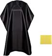 Nooa Waterproof Barber Styling Cape - Professional Salon Cape for Men, Unisex Black Hair Cutting Cape with Adjustable N, 35.5 x 55 inches Hairdresser Cape for Hair Treatment - Cutting/Coloring/Perming