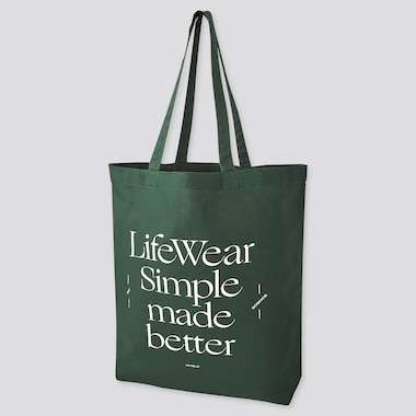 Medium Eco-Friendly Printed Tote Bag, Dark Green, Medium