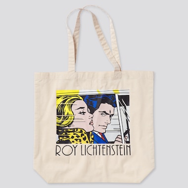 Medium Eco-Friendly Printed Tote Bag (Roy Lichtenstein), Off White, Medium