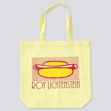 Medium Eco-Friendly Printed Tote Bag (Roy Lichtenstein), Yellow, Medium