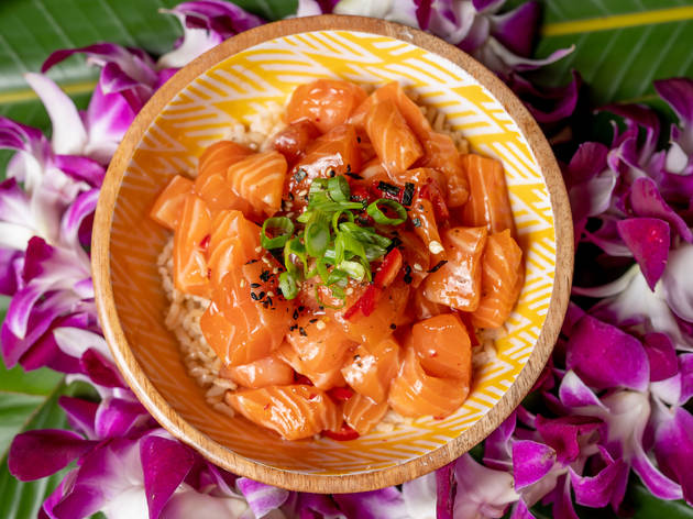 Say aloha to the sweet and spicy salmon poke at Time Out Market Miami