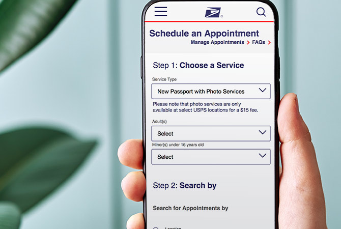 Schedule an appointment open on a smartphone.