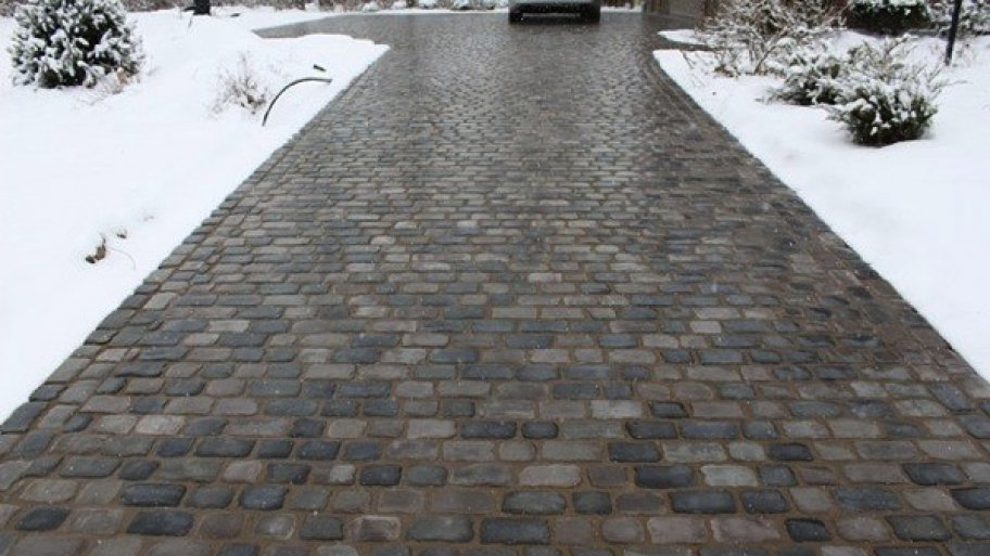 Pavers allow easy access to problem areas if something goes wrong with a heated driveway system. (Photo courtesy of Angie&#039;s List member Jannet D. of Carmel, Ind.)