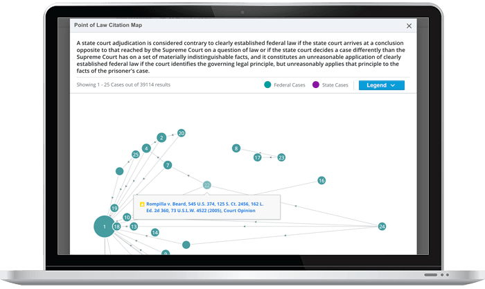 Points of Law Citation Map on Bloomberg Law