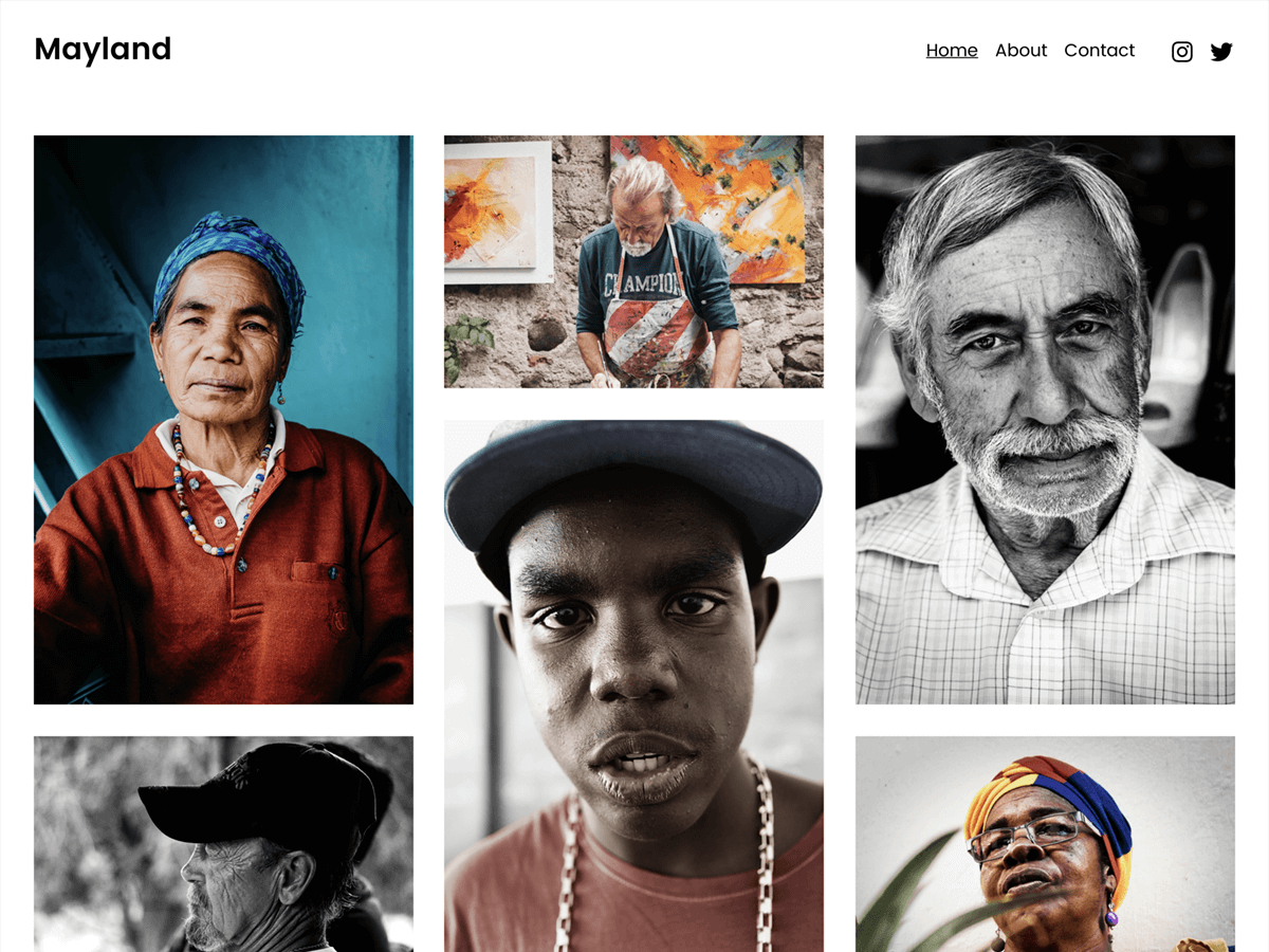 Make your online portfolio wonderfully uncluttered with Mayland. Gracefully highlight your photography and other projects. Mayland is versatile enough to be your personal site too.