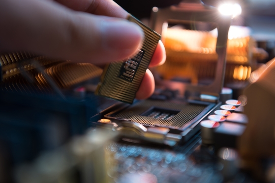 Hand holding electronics