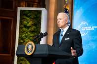 President Biden Participates In Virtual Leaders Summit On Climate