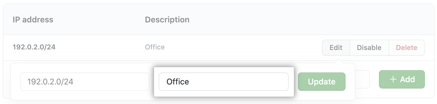 Key field to add name for IP address