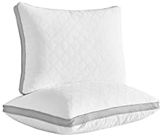 LARIESS Cozy Series Quality Pillows for Sleeping [Set of Two] Premium Plush Fiber, Bed Pillows for Side and Back Sleeper