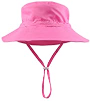 Peecabe Toddler Girl Sun Hat Breathable Beach Hat Adjustable Chin-Strap Hat 50+UPF